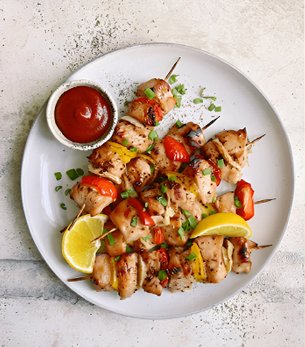 creole chicken skewers